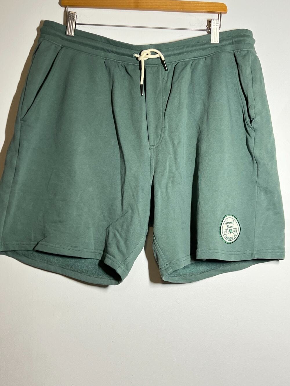 The Normal Brand EUC Green Cole Terry Elastic Waist Shorts XL Lounge Pockets